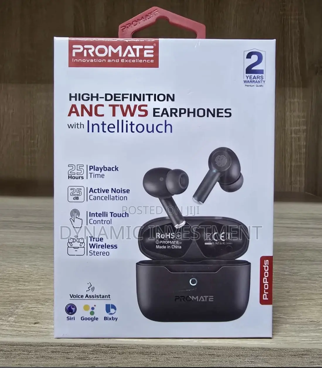 Promate High-Definition ANC TWS Earphones With Intellitouch