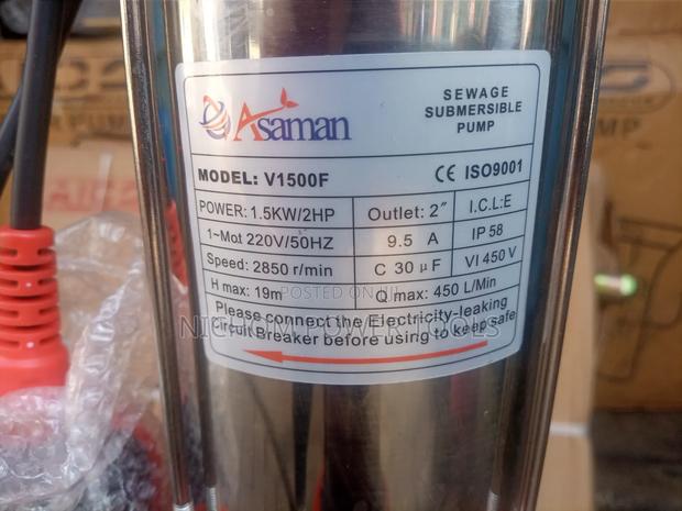 Asman 2hp Sewage Pump/Sewage Submersible Pump - thumbnail 2