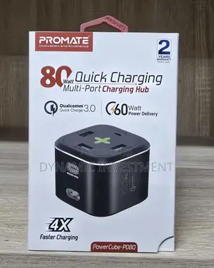 Promate 80W Quick Charging Multi-Port Charging Station Hub