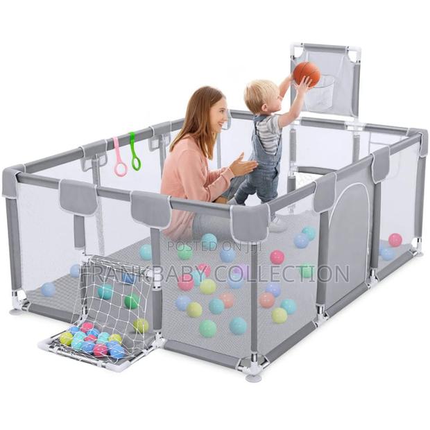 Baby Play Pen - Grey Playfence - main view