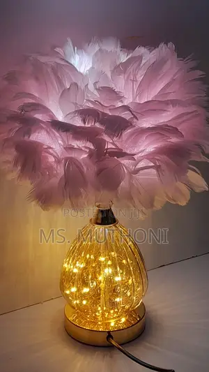 Crystal Feather Lamp Table