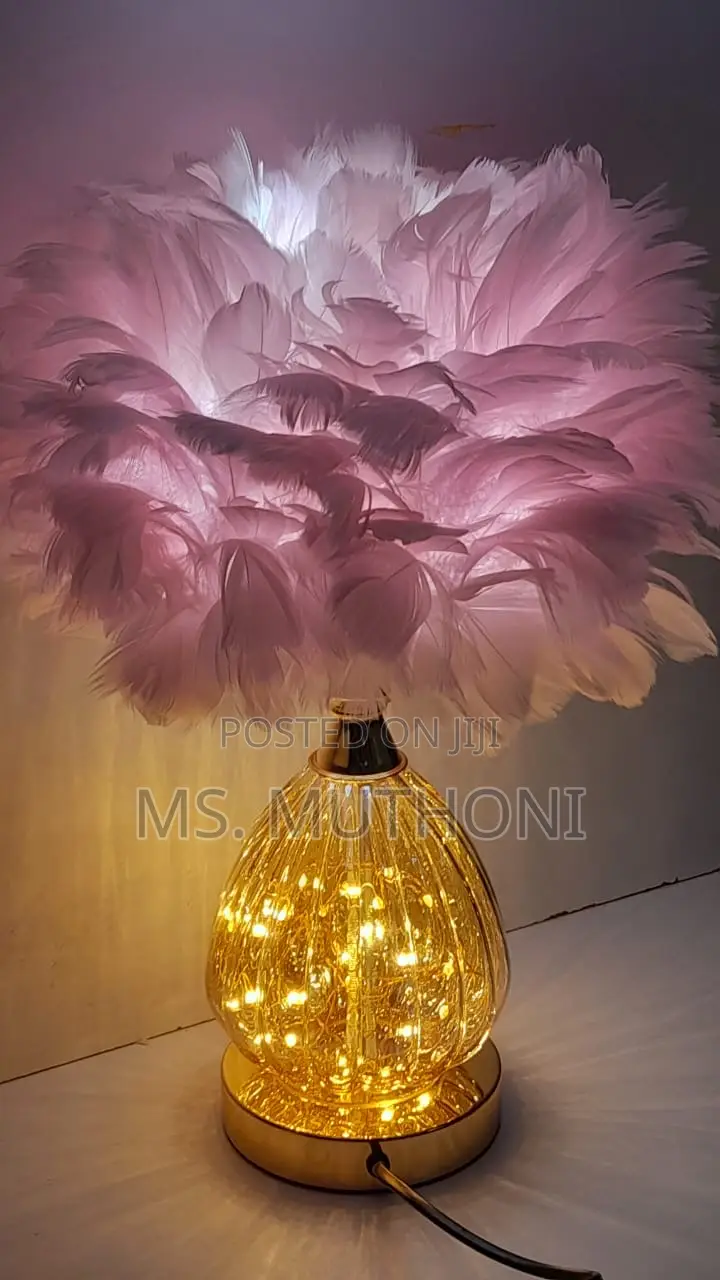 Crystal Feather Lamp Table