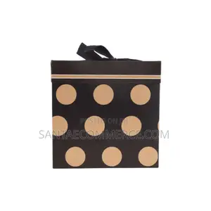 Elegant Black and Golden Polka Dot Gift Box