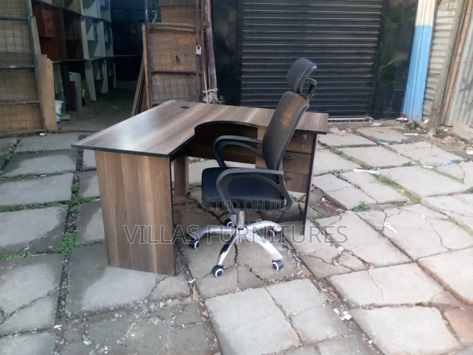 Urban American Wallnat Desk and Revolving Headrest Chair