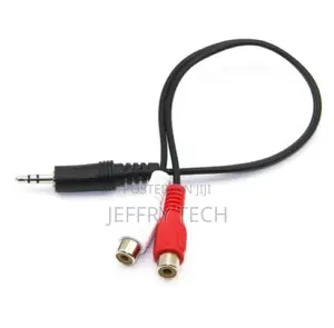 3.5mm Stereo Male To 2x RCA Female 30cm Audio Jack Adapter C