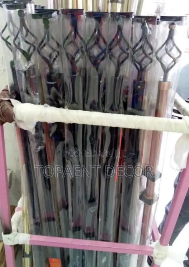 3m Shiny Double Black Adjustable Window Curtain Rods - main view