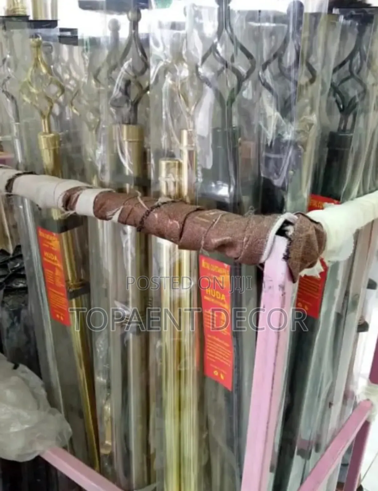 Gold and Black Single and Double Window Curtain Rods