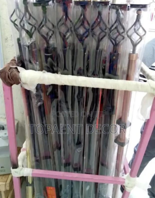 Black Single Door and Window Curtain Rods - main view