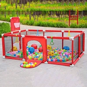 Red Children Playpen With Safety Barrier