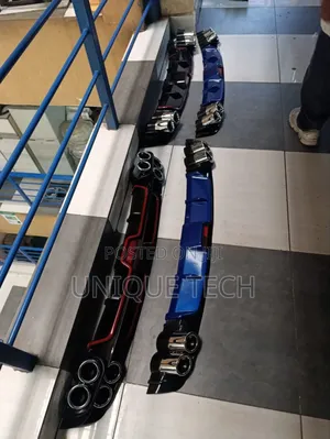 Custom Universal Rear Bumper Spoiler - Blue, Silver Black