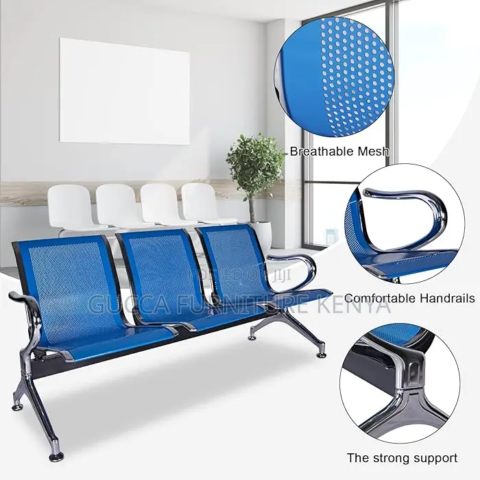 Benches: 3-Seater Hospital Reception Waiting Bench