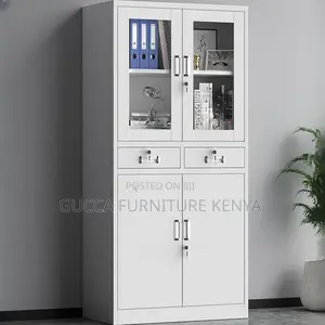 Cabinets: Office 2-Door Steel Vertical Cabinet With Storage