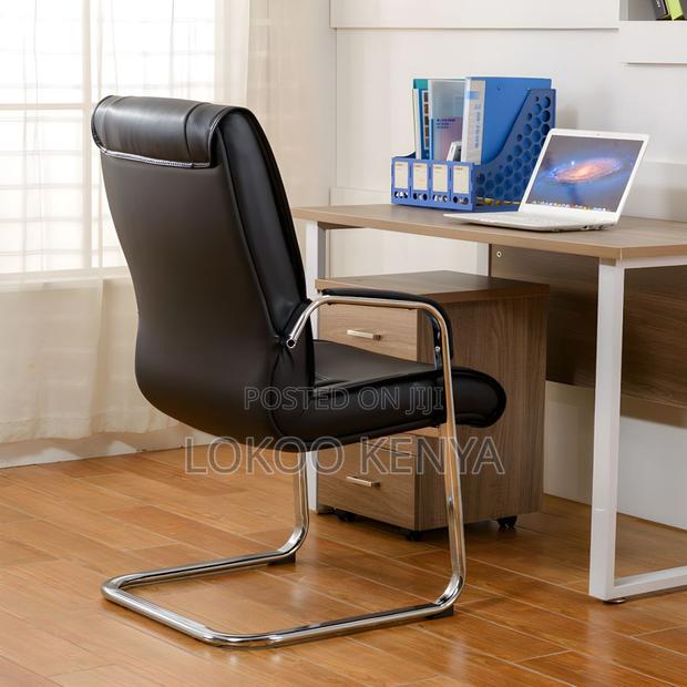 Office Chair: Leather Mid Back Metal Office Chair