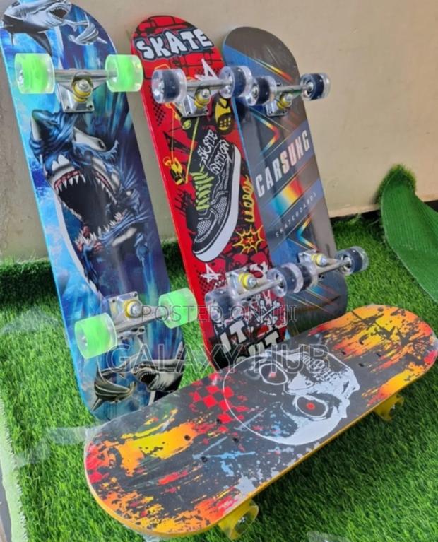 Skateboard With Rubber Wheels