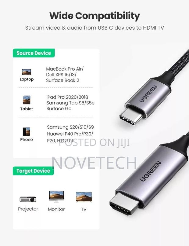 Ugreen Type C to HDMI Cable Adapter Thunderbolt 3 - thumbnail 2