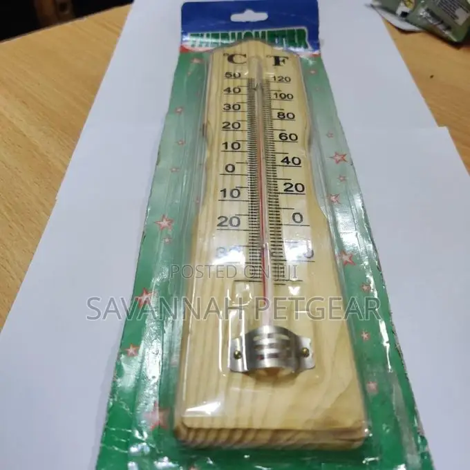 Wooden Wall Thermometer for Brooder or Room Temperature