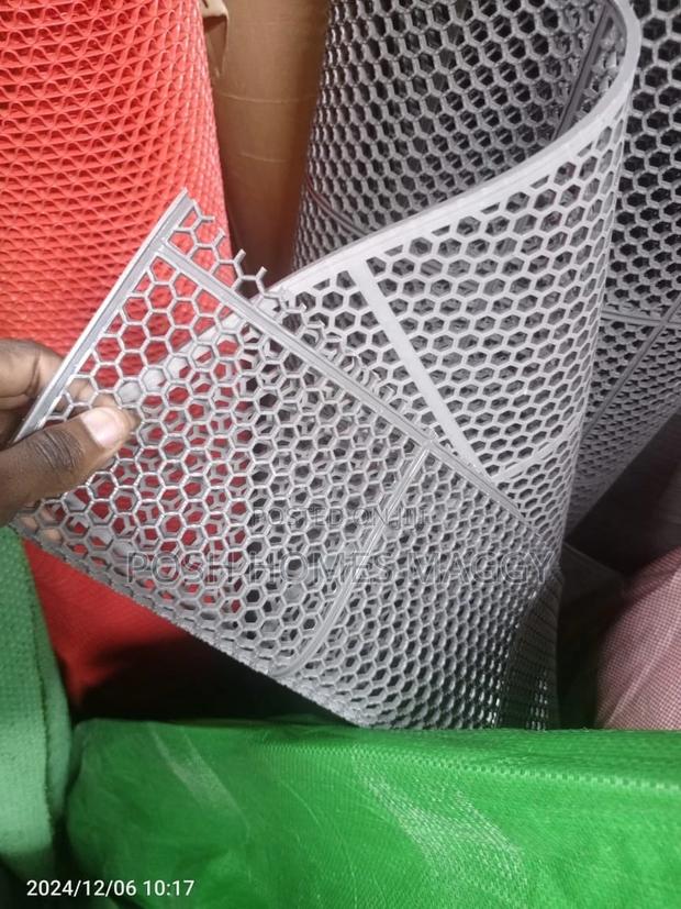 Grey Honey Comb PVC Perforated Carpet - main view