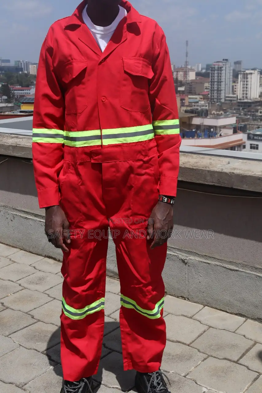 Overall Red With Reflective Tape