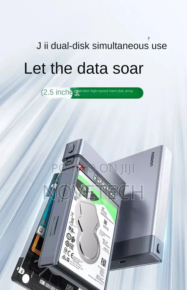 UGREEN 2.5 INCH Dual Bay RAID Harddisk Drive Enclosure - CM