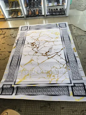 5*8 White and Gold 3D Carpet