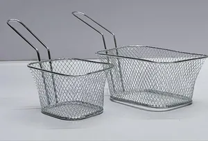 Silver Stainless Steel Fries Basket