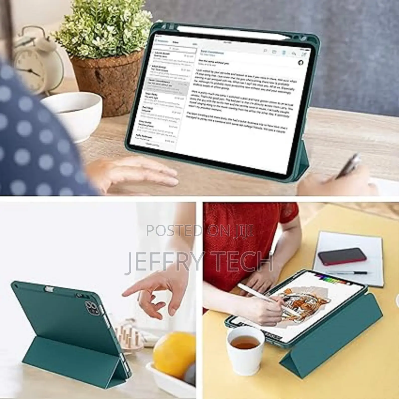 Smart Flip Case for Xiaomi Mi Pad 6 With Pen Holder-Green