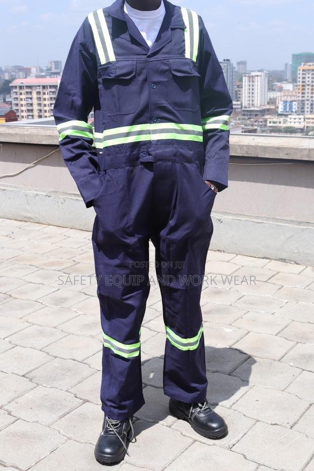 Overall Navy Blue Reflective Work Pants - main view