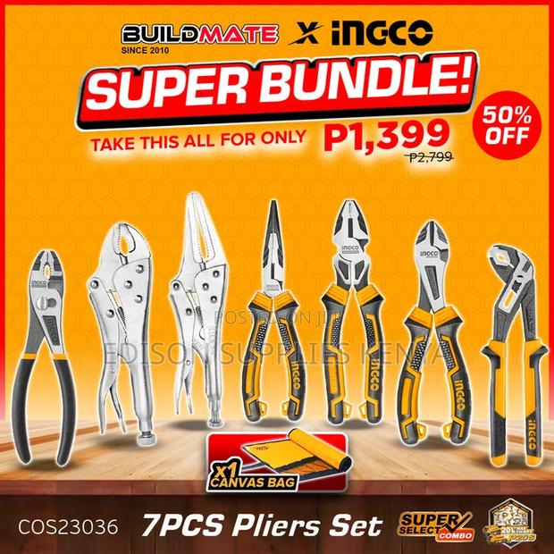 Ingco 7pcs Pliers Set Heavy Duty Combination,Diagonal,Grip - main view