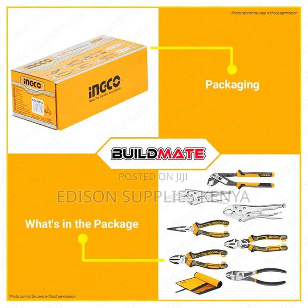 Ingco 7pcs Pliers Set Heavy Duty Combination,Diagonal,Grip - thumbnail 6