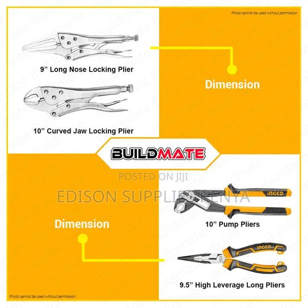 Ingco 7pcs Pliers Set Heavy Duty Combination,Diagonal,Grip - thumbnail 7
