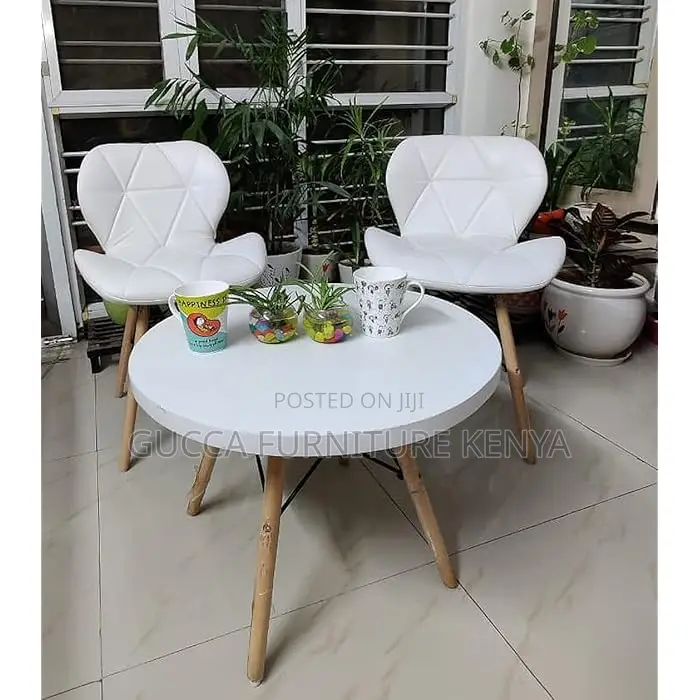 Home Chairs: Faux Leather White Eames Dining Chair