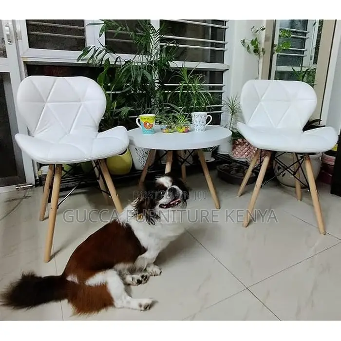 Home Chairs: Faux Leather White Eames Dining Chair