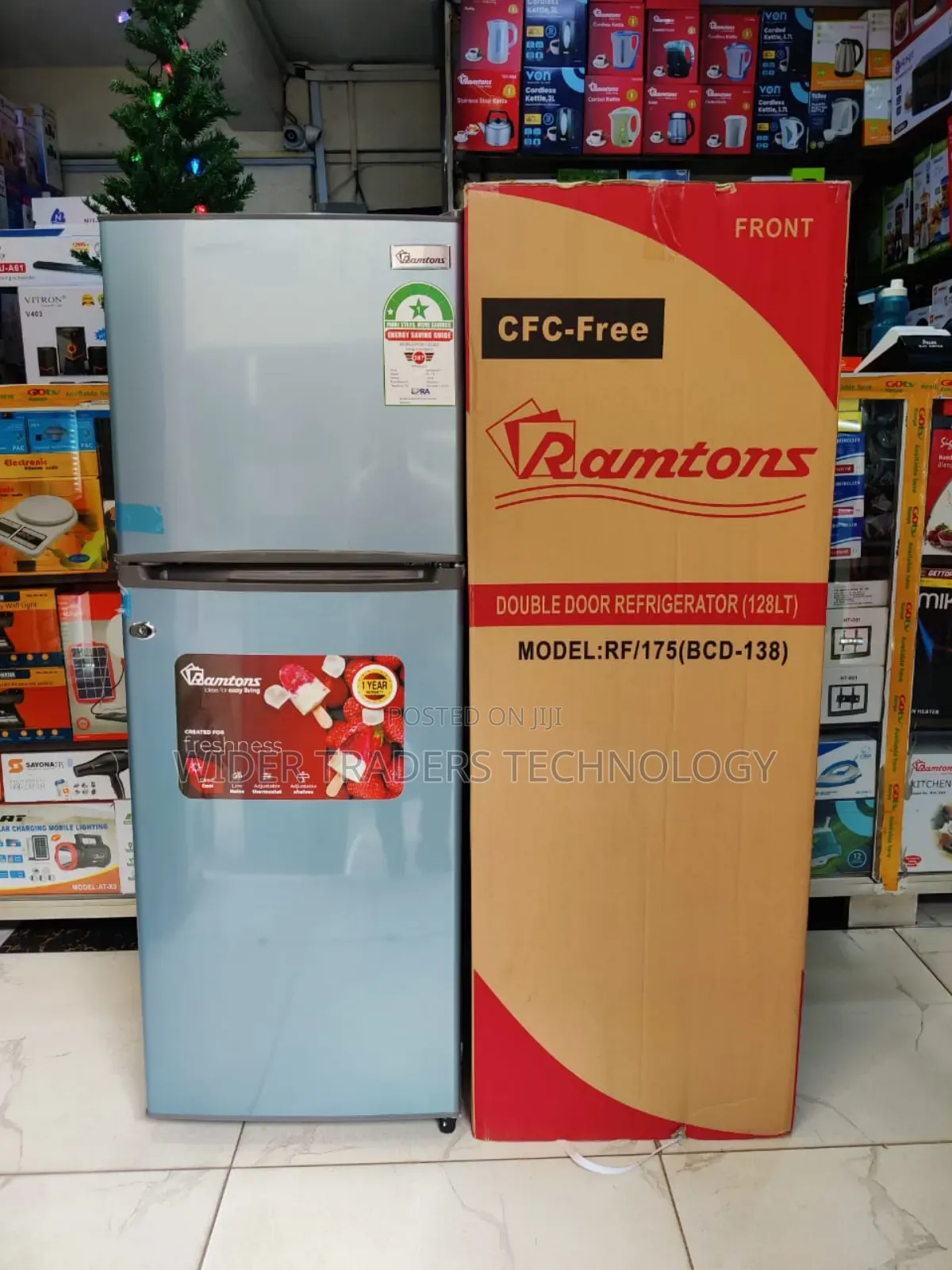 *Ramtons Fridge Double Fridge 128litres Rf175 _Silver