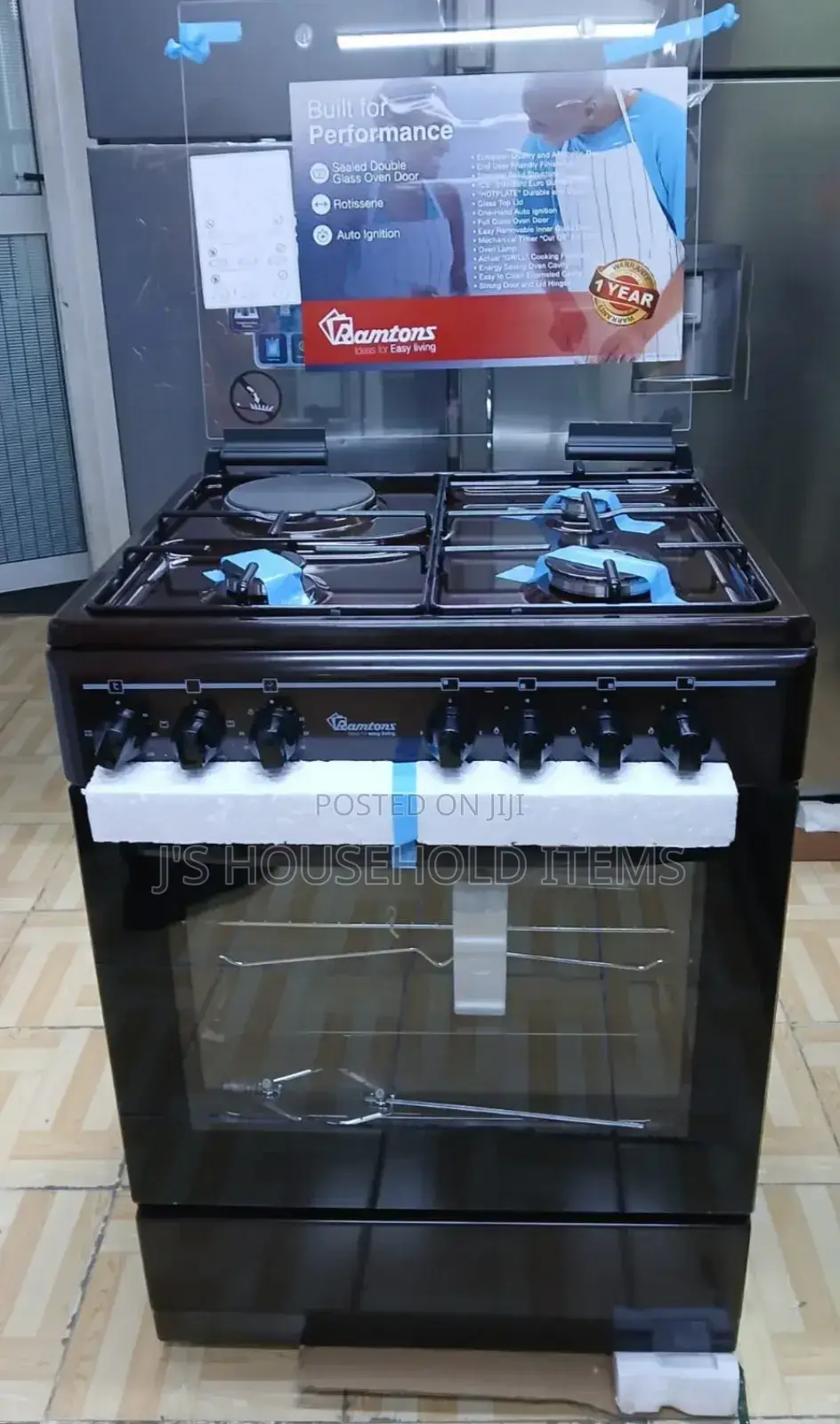 Ramtons 60 by 60 3gas 1electric Electric Oven