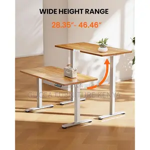 Office Tables: Vintage Brown Electric Height Adjustable Desk