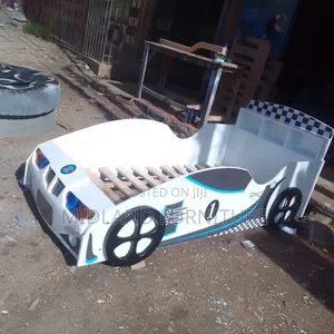 Car Bed for Kids With Blue Headlights