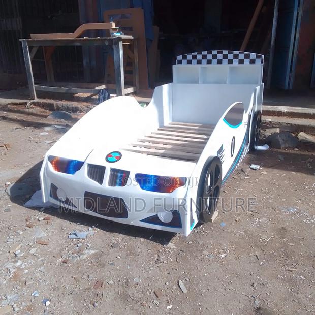 Car Bed for Kids With Blue Headlights - thumbnail 3