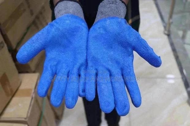 Diamond Grip Blue/Grey Industrial Safety Gloves