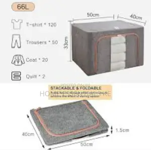 66L 50x33x40cm Foldable Metal Frame Storage Bag