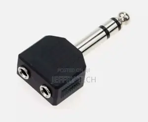 6.35mm Male to 3.5mm Double Female Jack Plug Audio Adapter J