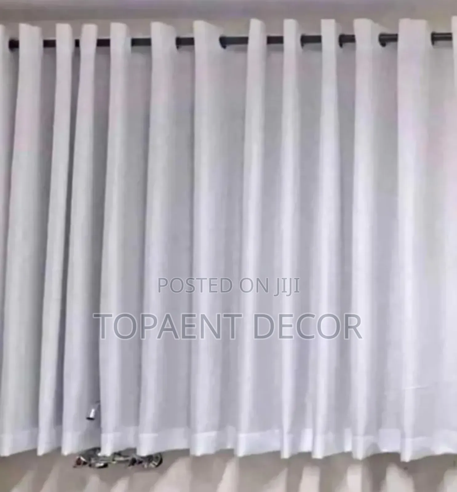 Kitchen Window White Plain Eyelates Curtains