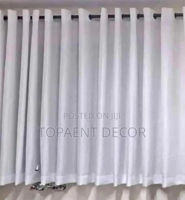 Kitchen Window White Plain Eyelates Curtains - main view