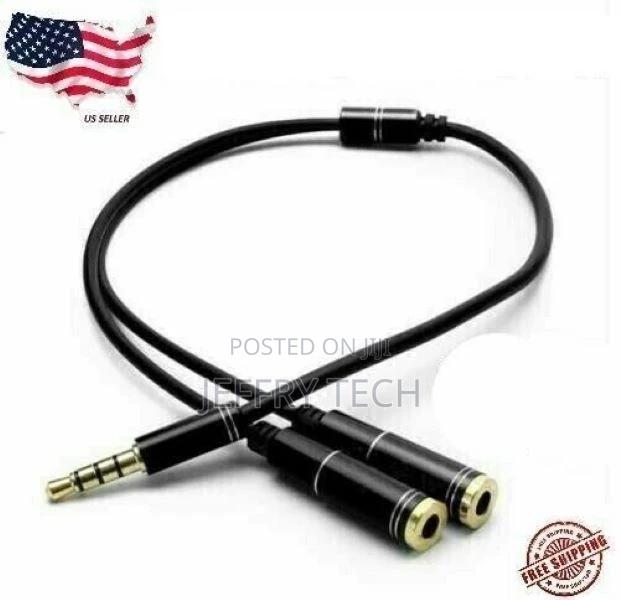 3.5mm AUX Audio Mic Splitter Cable Earphone Headphone Adapte - main view