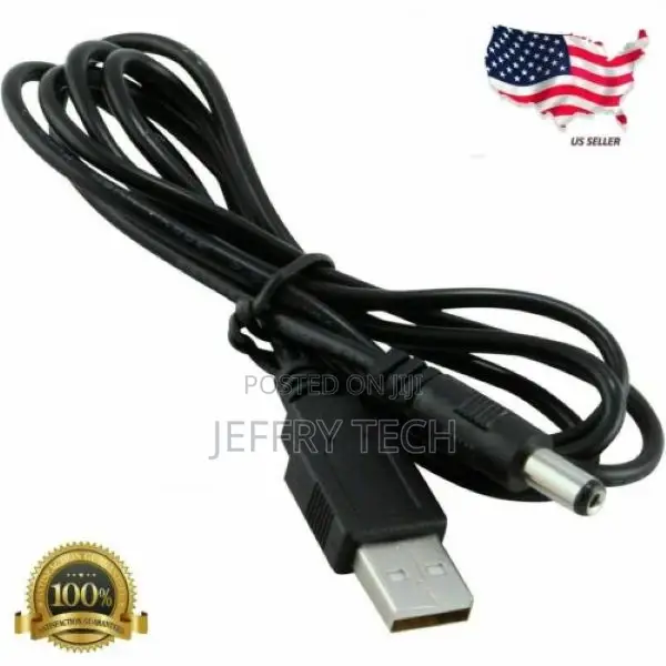 USB to 5.5mm X 2.1mm Barrel Connector 5V DC Power Cable Jack