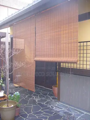 Outdoor-Indoor Privacy Roll Up Made From Bamboo