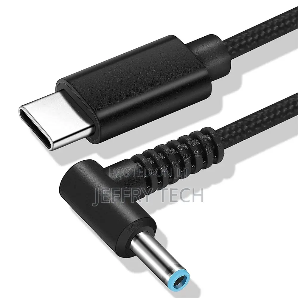 USB C to Smart Blue Tip Charging Cable for Hp 45w 65w 90w, R