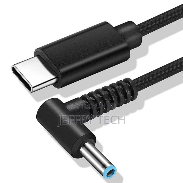 USB C to Smart Blue Tip Charging Cable for Hp 45w 65w 90w, R
