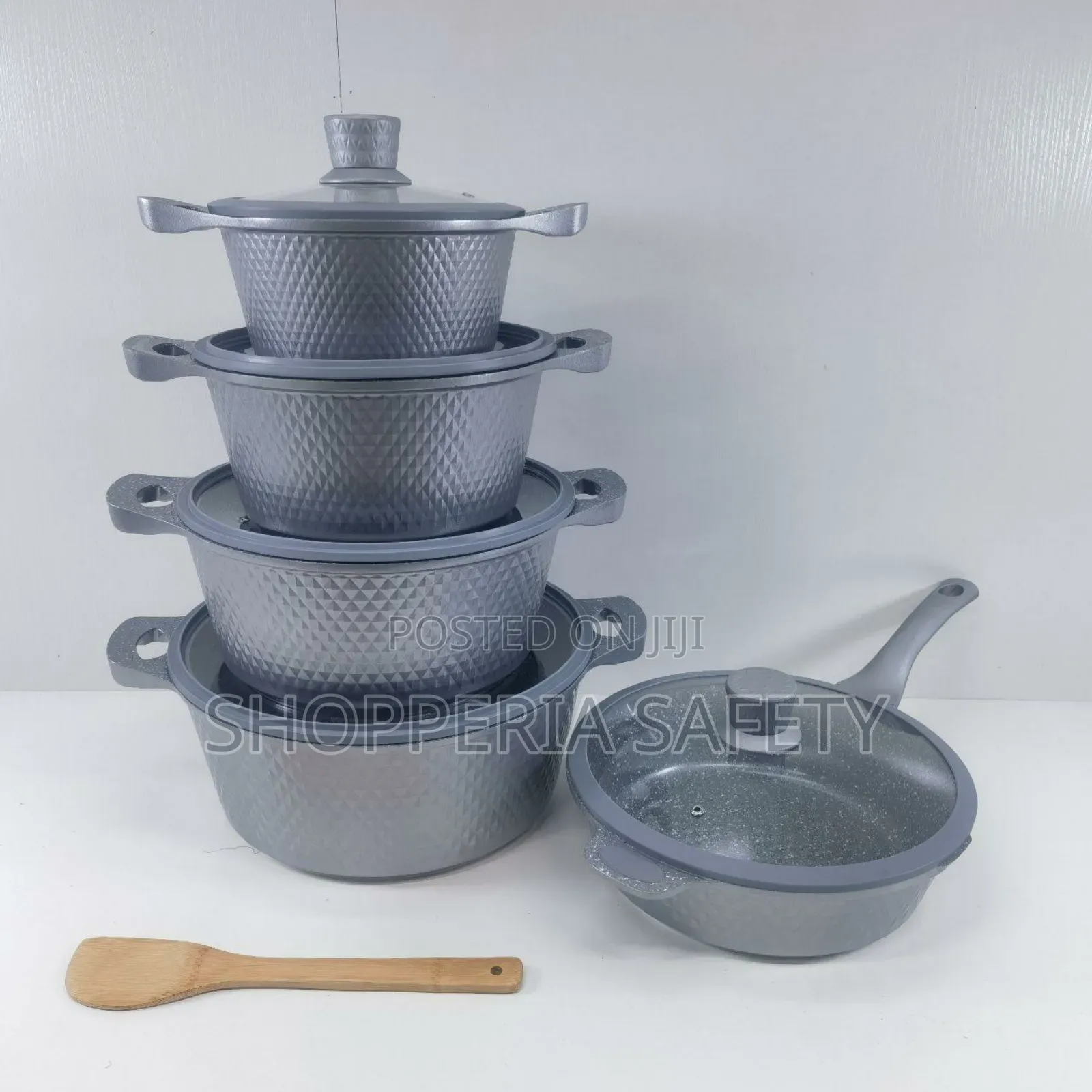 Bosch 11 Pc Cookware With Silicon Lid Covers- Grey