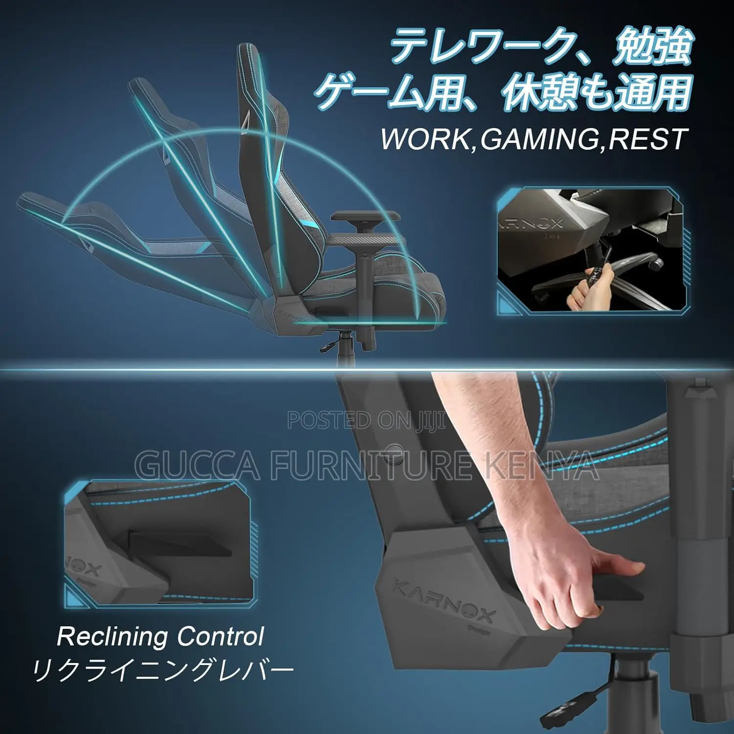 Office Chairs: Highback Ergonomic Recliner Task Gamer Chair