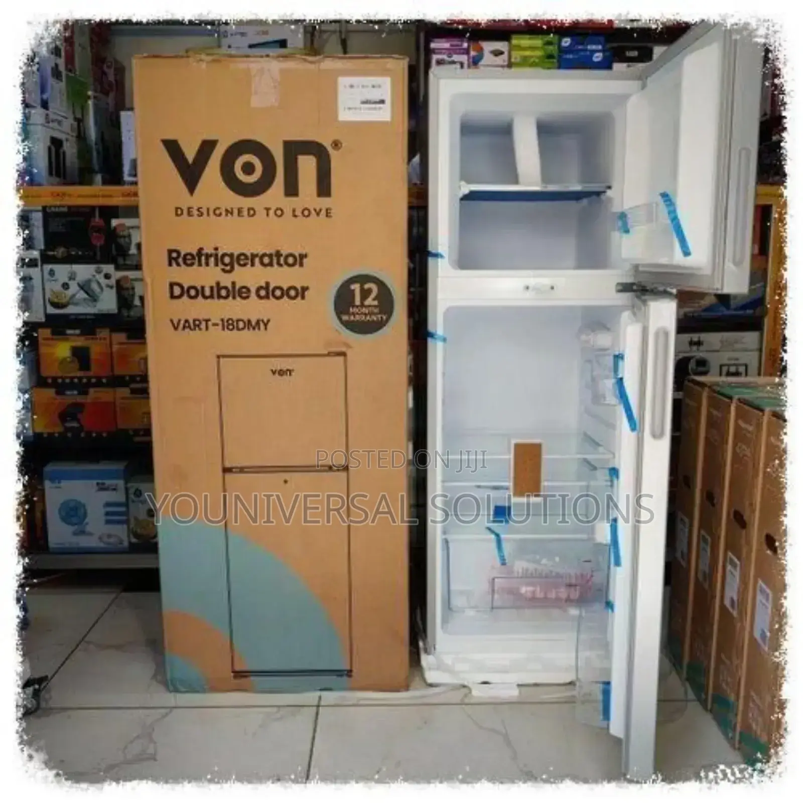 Von 138 Double Door Fridge
